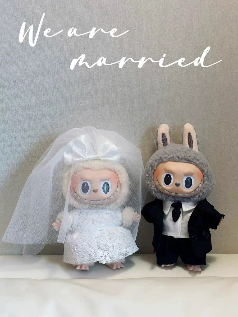 Labubu Wedding Dress and Groom Suit Set| Wedding gown| Groom Suit| Perfect Gift | Wedding Gift