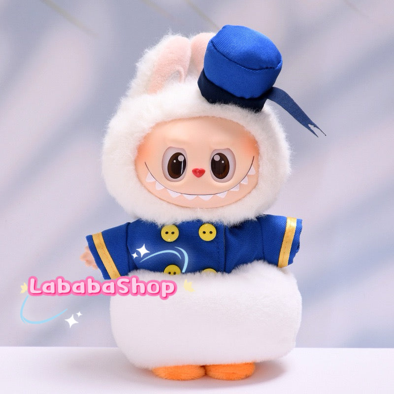 Donald Duck Labubu Outfit| Plush Outfit | Birthday Gift| Perfect Gift | Kids and Teenager Gift| Dino Lover Gift| Emotional Support