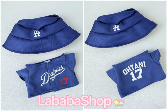 Labubu Bucket Hat + Dodgers Jersey Set| LA Baseball Outfit | #17 Ohtani Jersey|Pink, Blue White| Perfect Gift| Kids and Teenager Gift