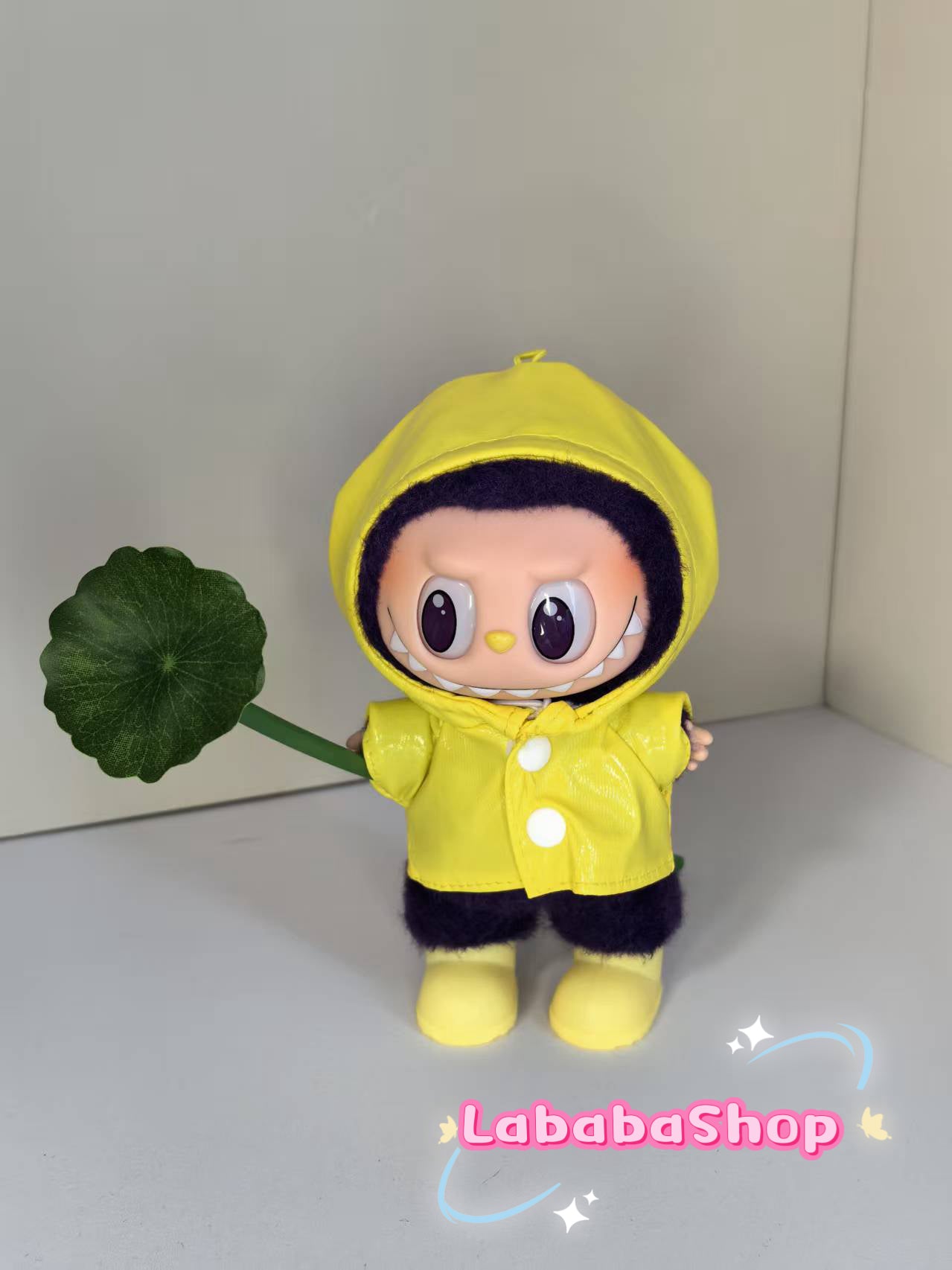 Labubu Yellow Raincoat Rainboots Outfit with Leaf | Birthday Gift| Perfect Gift