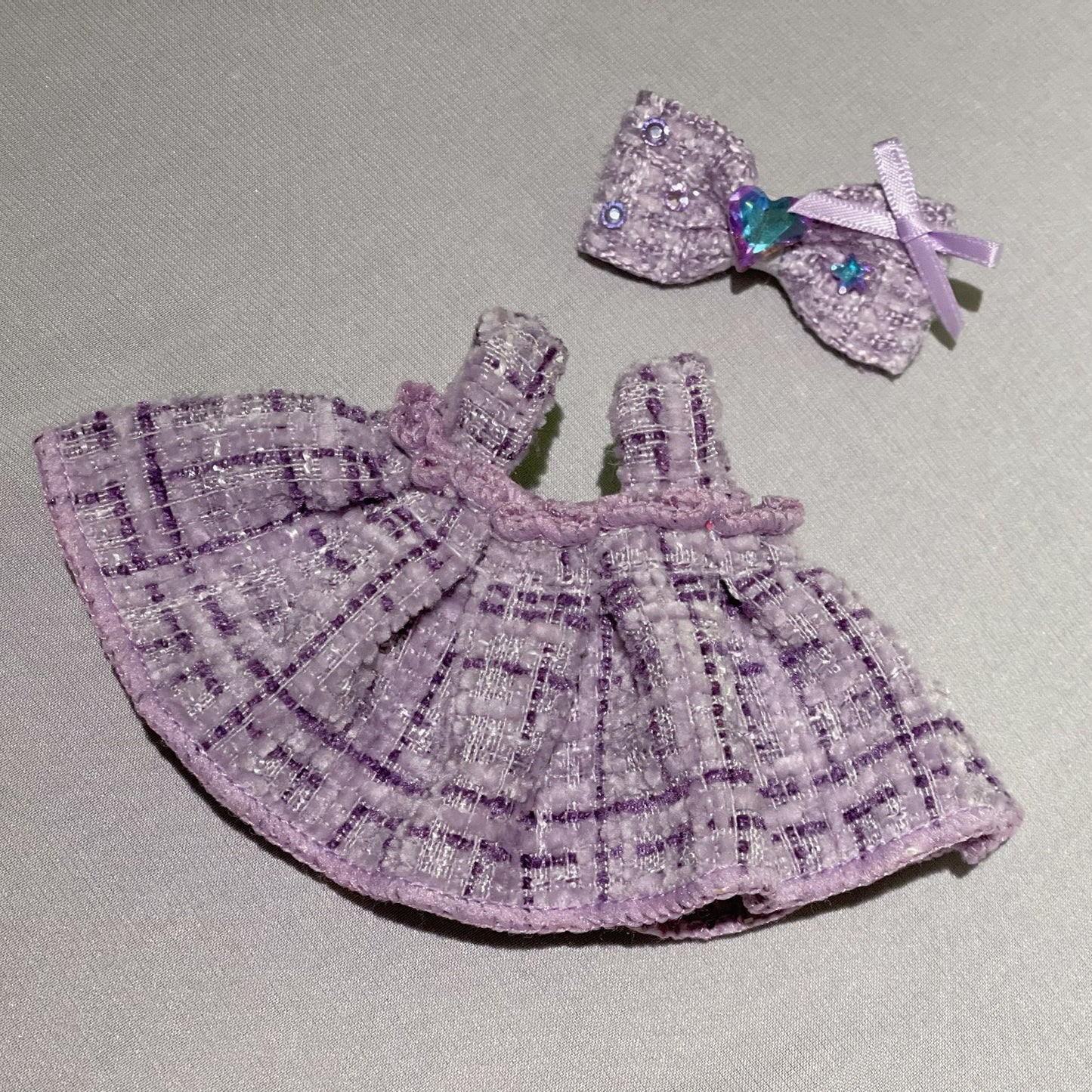 Labubu Cute Outfit | Labubu Kitty Glasses|Dress and Bow| Necklace and Purse| Perfect Birthday Gift | Kids & Teen Gift | Emotional Support Plush Accessory