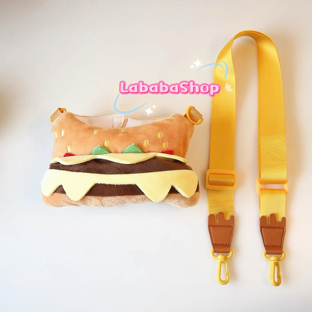 🍔 Labubu Hamburger Outfit | Plush Costume with Crossbody Strap | Perfect Birthday Gift | Kids & Teen Gift | Emotional Support Plush Accessory