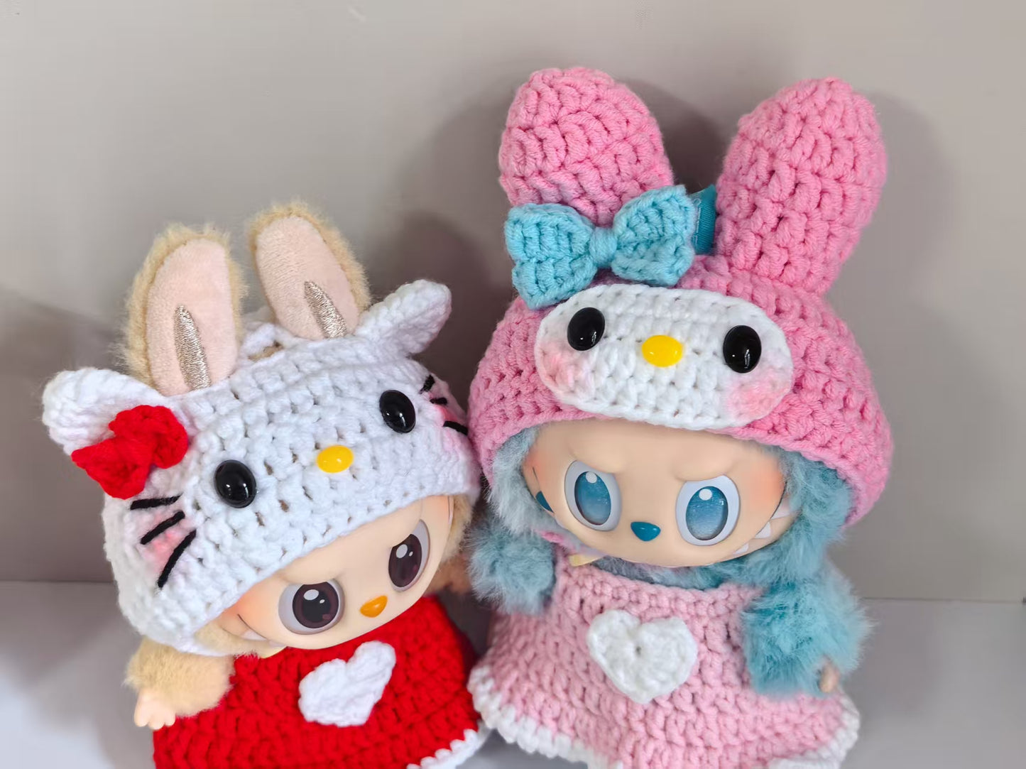 Hello Kitty and Melody Labubu Outfit|handmade crochet Outfit |Perfect Gift | Kids and Teenager Gift| Emotional Support
