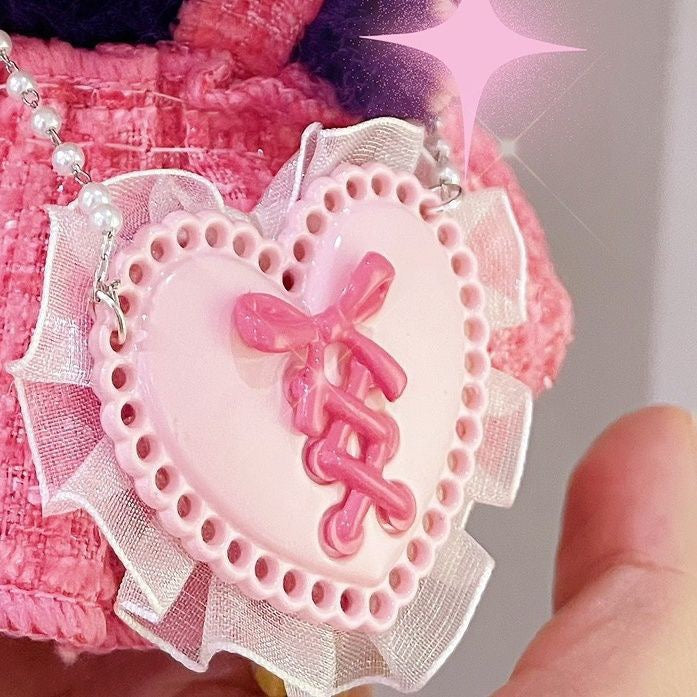 Labubu Cute Outfit | Labubu Kitty Glasses|Dress and Bow| Necklace and Purse| Perfect Birthday Gift | Kids & Teen Gift | Emotional Support Plush Accessory