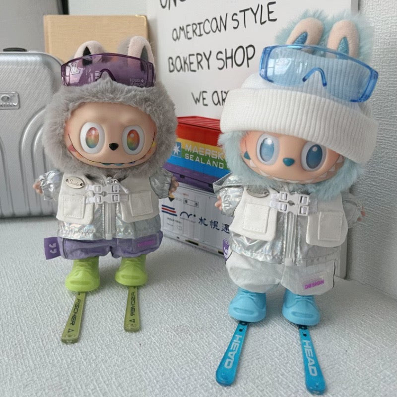 Labubu Skiing Outfit with Skis and googles | Sporty Labubu Inspired | Perfect Gift