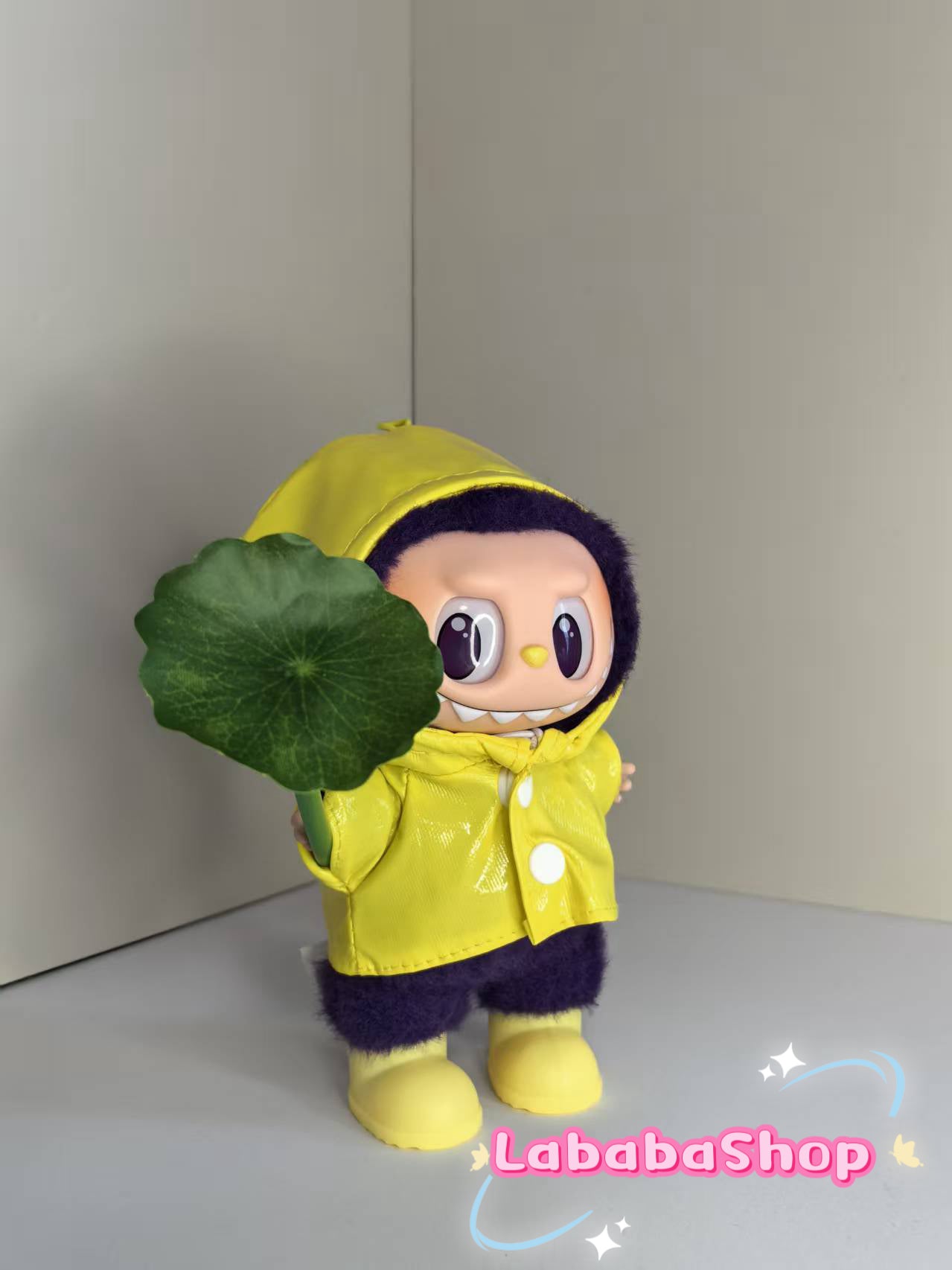 Labubu Yellow Raincoat Rainboots Outfit with Leaf | Birthday Gift| Perfect Gift