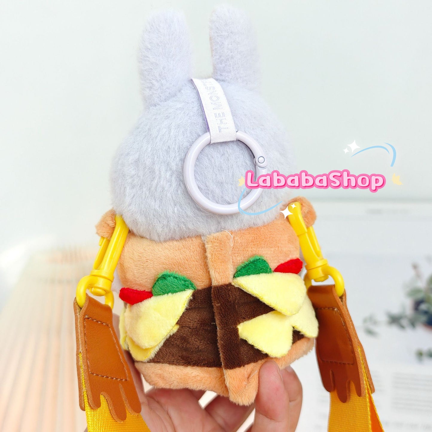 🍔 Labubu Hamburger Outfit | Plush Costume with Crossbody Strap | Perfect Birthday Gift | Kids & Teen Gift | Emotional Support Plush Accessory