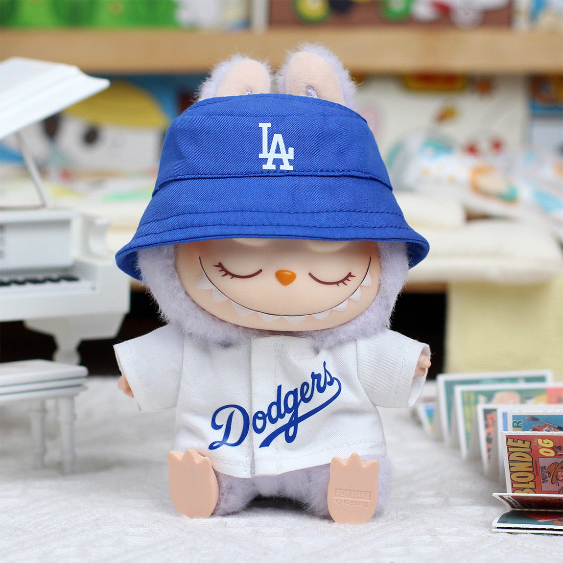 Labubu Dodgers Jersey and Hat Set| LA Baseball Outfit |Perfect Gift| Kids and Teenager Gift