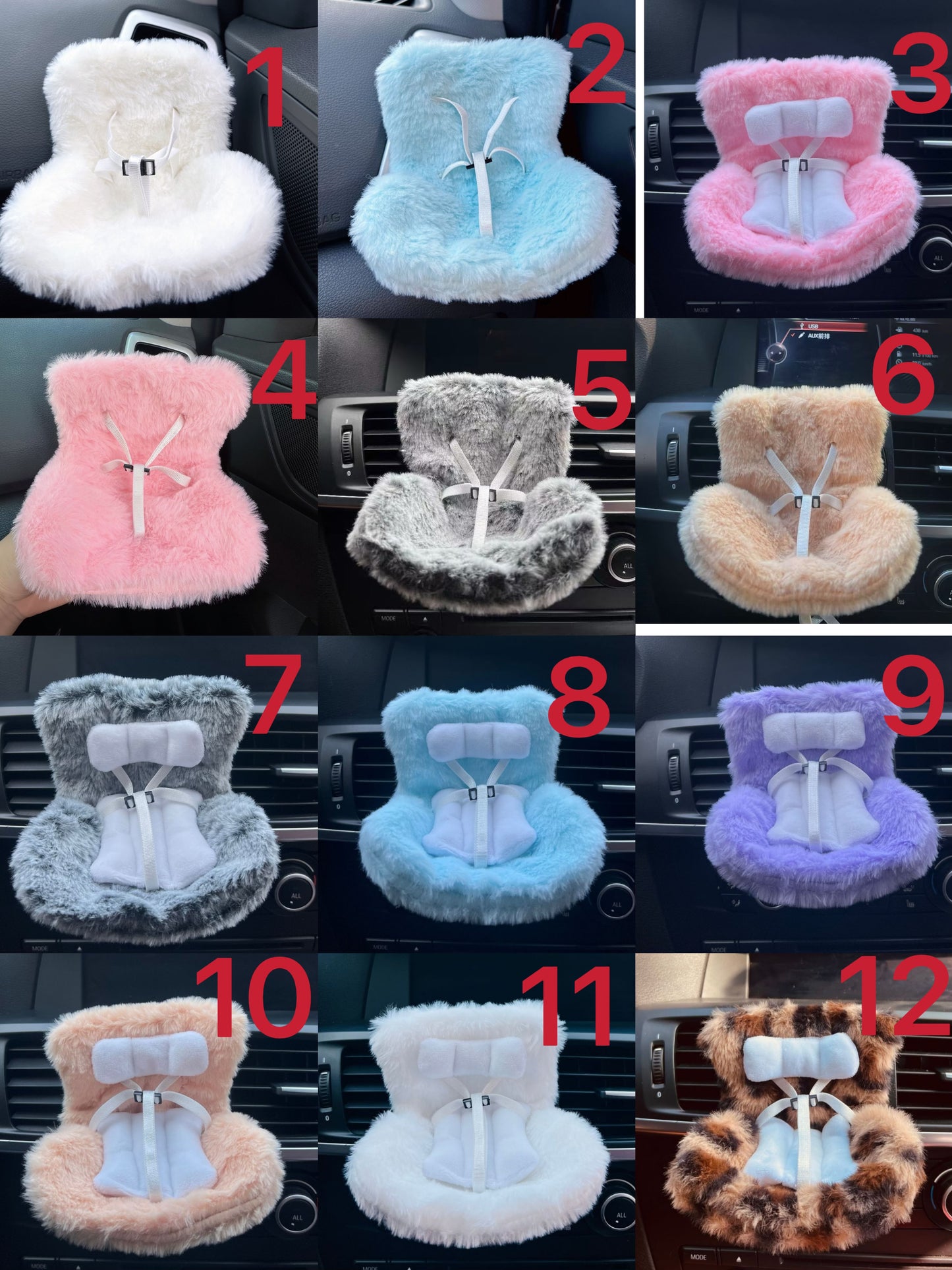 Labubu Car seat| Fits 15-18cm doll| Car Refreshner air vent decoration| Perfect Gift| Emotional Support