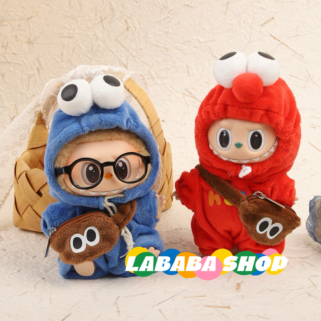 Labubu Cookie Monster & Elmo Outfit | Sesame Street Inspired | Birthday Gift | Perfect Gift