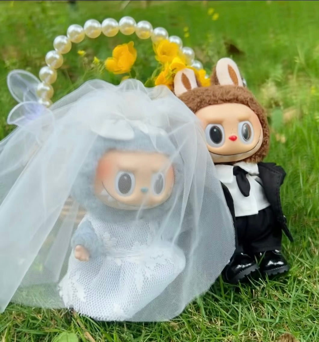 Labubu Wedding Dress and Groom Suit Set| Wedding gown| Groom Suit| Perfect Gift | Wedding Gift