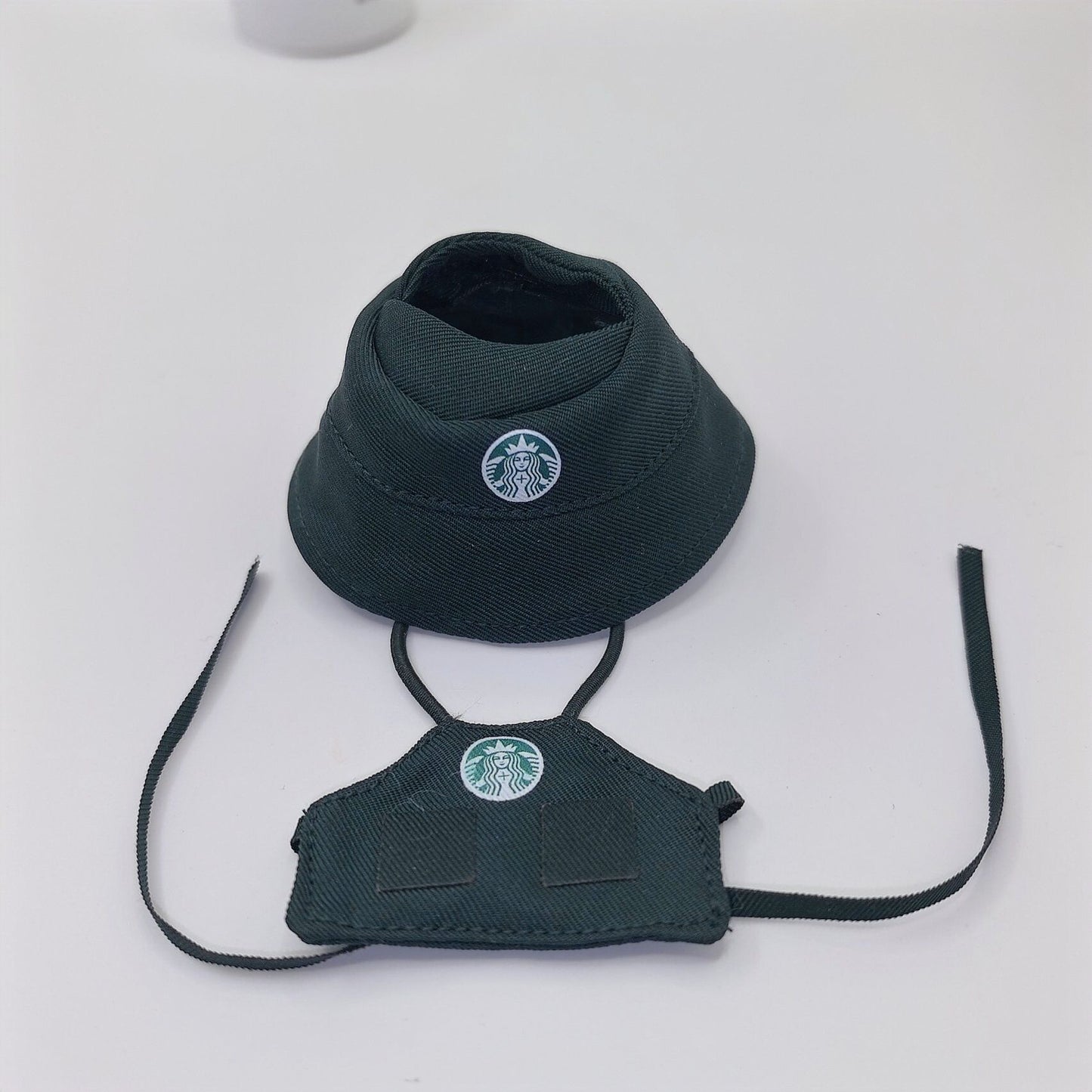 Mini Labubu Barista Outfit Green Pink| Starbucks Inspired | Bucket Hat, Apron, T-shirt| Perfect Gift|Labubu Love for Pin|Starbucks Inspired |Perfect Gift|Kids and Teenager Gift