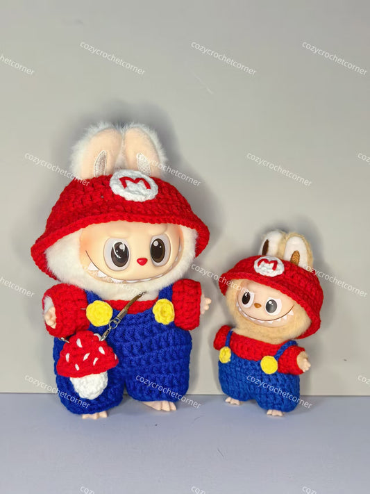 Super Mario Labubu Outfit|handmade crochet Outfit |Perfect Gift | Kids and Teenager Gift| Emotional Support