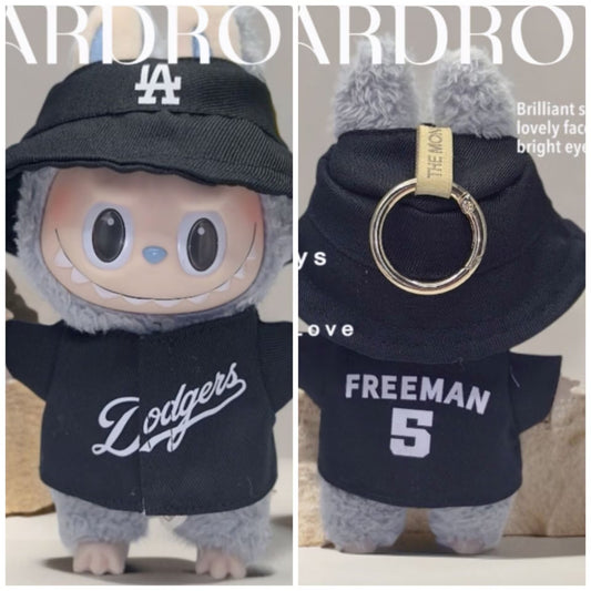 Labubu Dodgers Jersey and Hat Set| Ohtani #17, Freeman#5 LA Baseball Outfit |Perfect Gift| Kids and Teenager Gift
