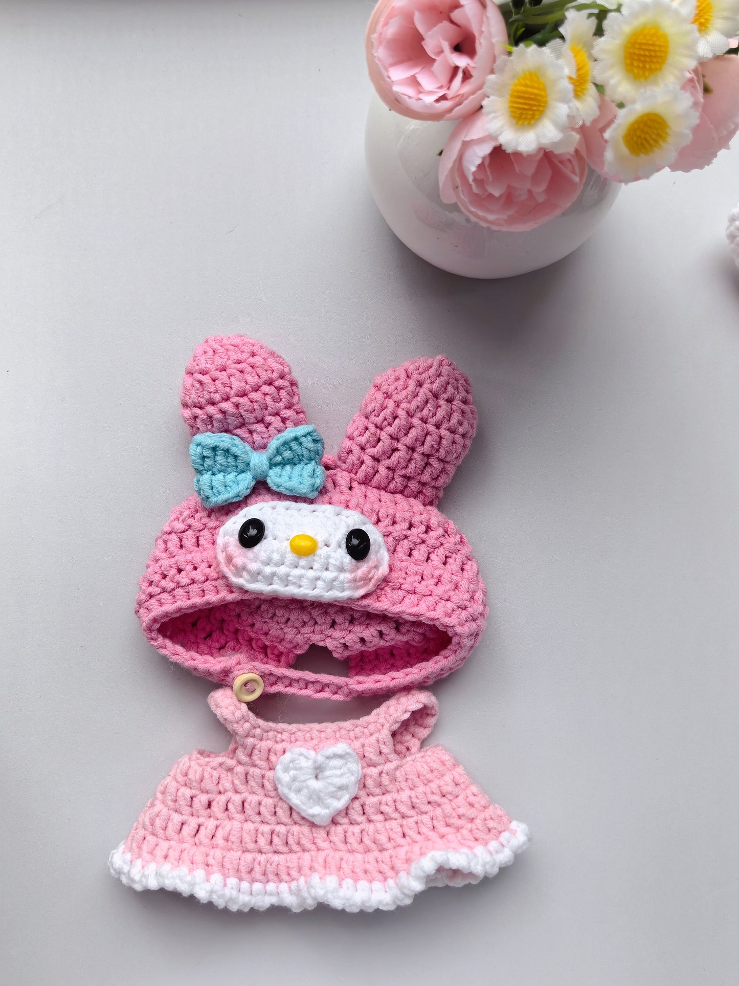 Hello Kitty and Melody Labubu Outfit|handmade crochet Outfit |Perfect Gift | Kids and Teenager Gift| Emotional Support