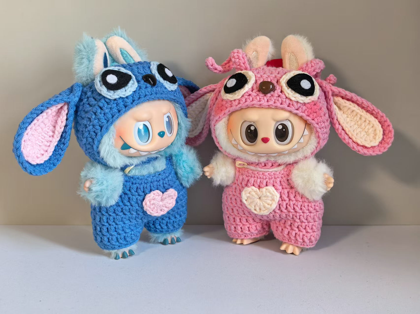 Stitch and Angela Labubu Outfit|handmade crochet Outfit |Perfect Gift | Kids and Teenager Gift| Emotional Support