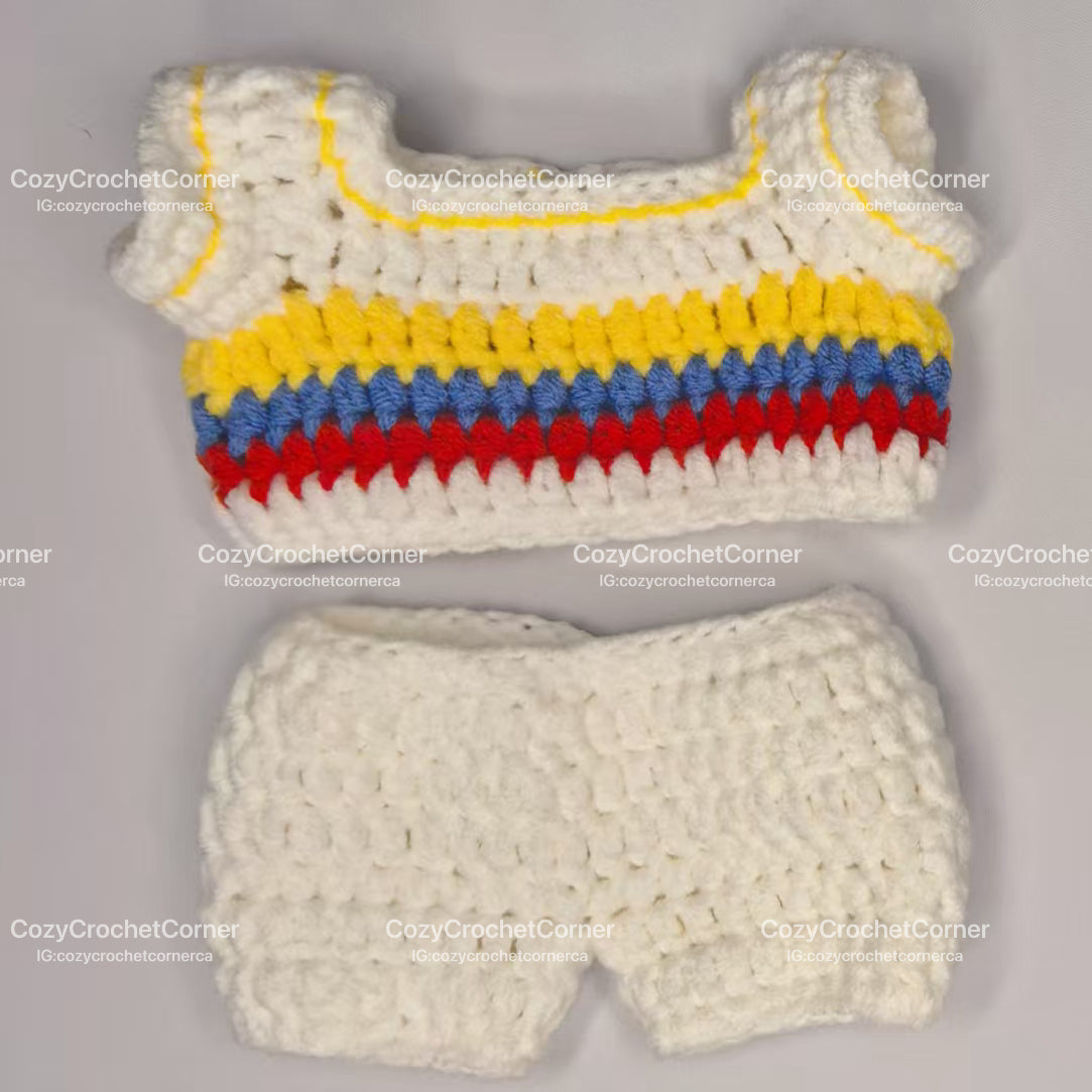 🇨🇴 Colombia Labubu Jersey | Handmade Crochet Outfit | Labubu Football | Perfect Gift | Emotional Support Plush Accessory