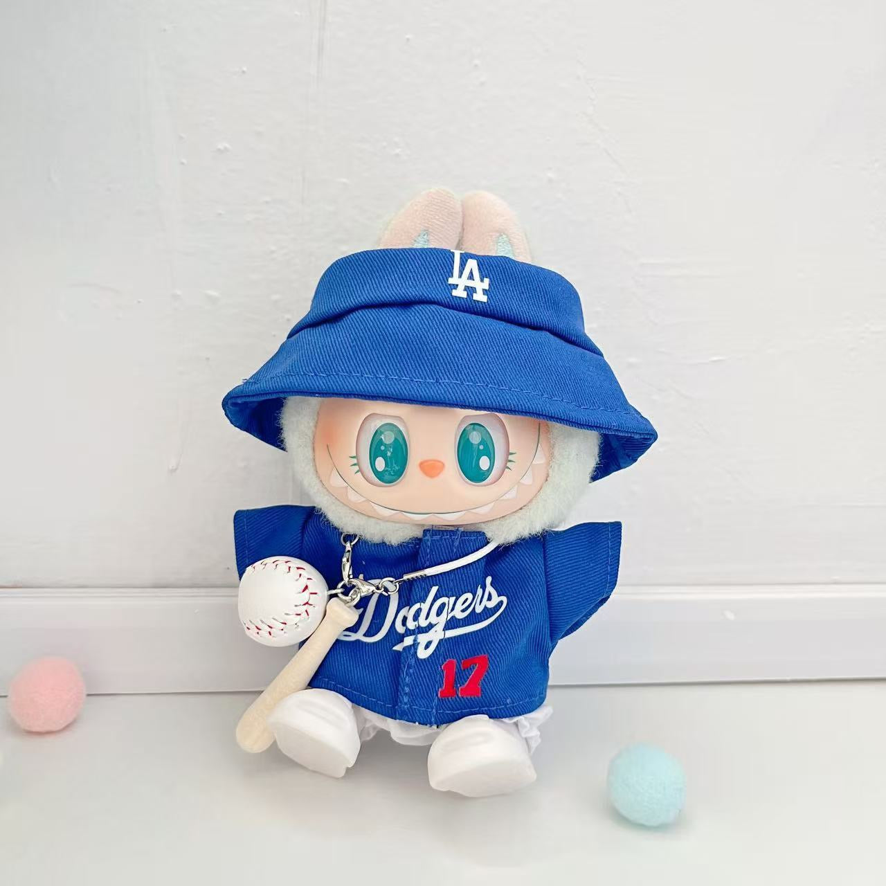 Labubu Bucket Hat + Dodgers Jersey Set| LA Baseball Outfit | #17