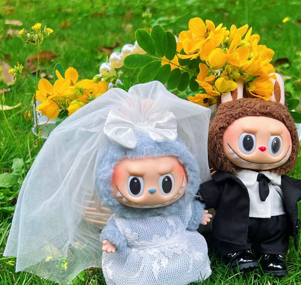 Labubu Wedding Dress and Groom Suit Set| Wedding gown| Groom Suit| Perfect Gift | Wedding Gift
