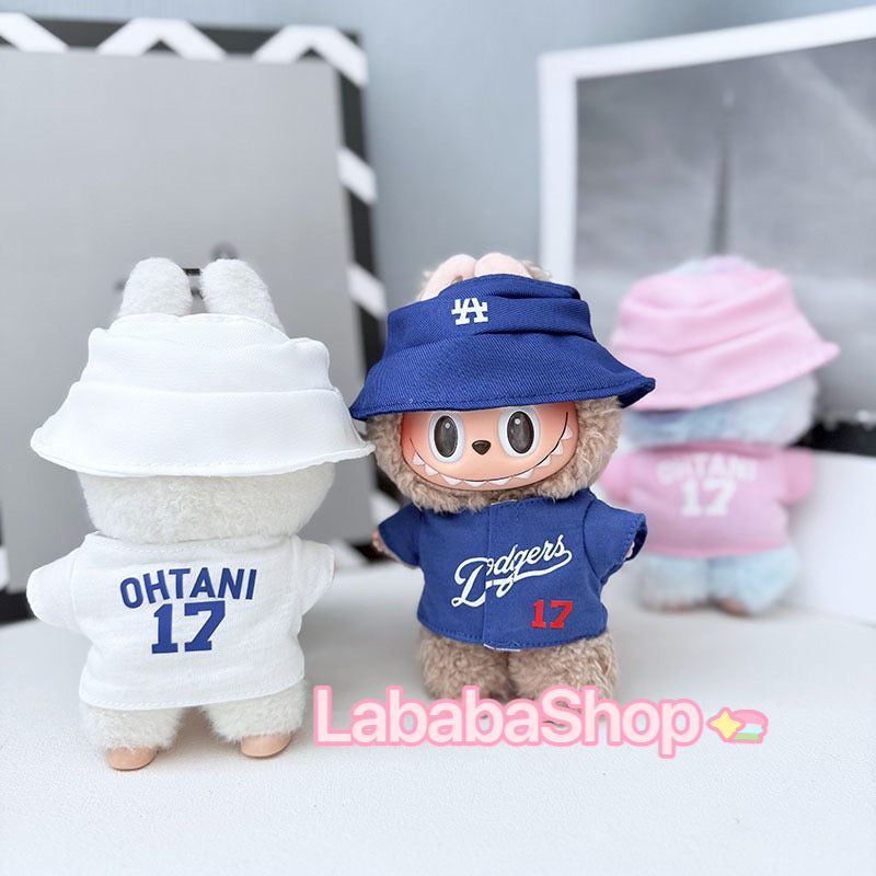Labubu Bucket Hat + Dodgers Jersey Set| LA Baseball Outfit | #17 Ohtani Jersey|Pink, Blue White| Perfect Gift| Kids and Teenager Gift