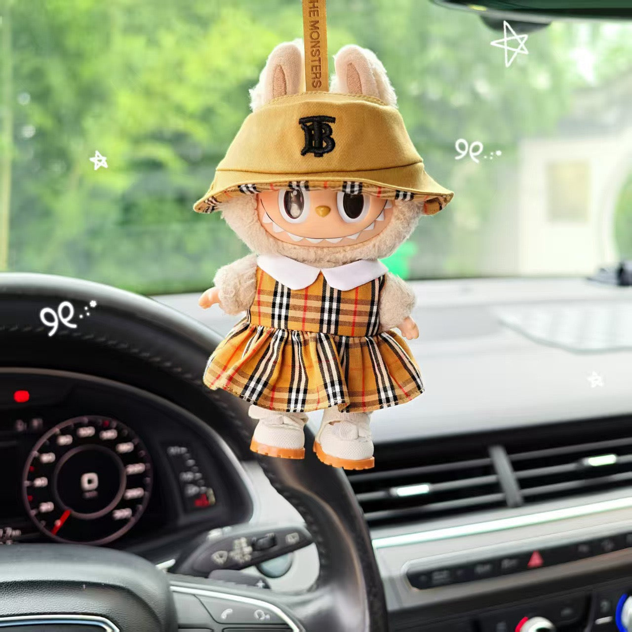 Labubu Burberry Outfit|Bucket Hat, Shirt,pants,sneakers,glasses,Dress,Camera, Shoes|Perfect Gift |Emotional Support Plush Accessory