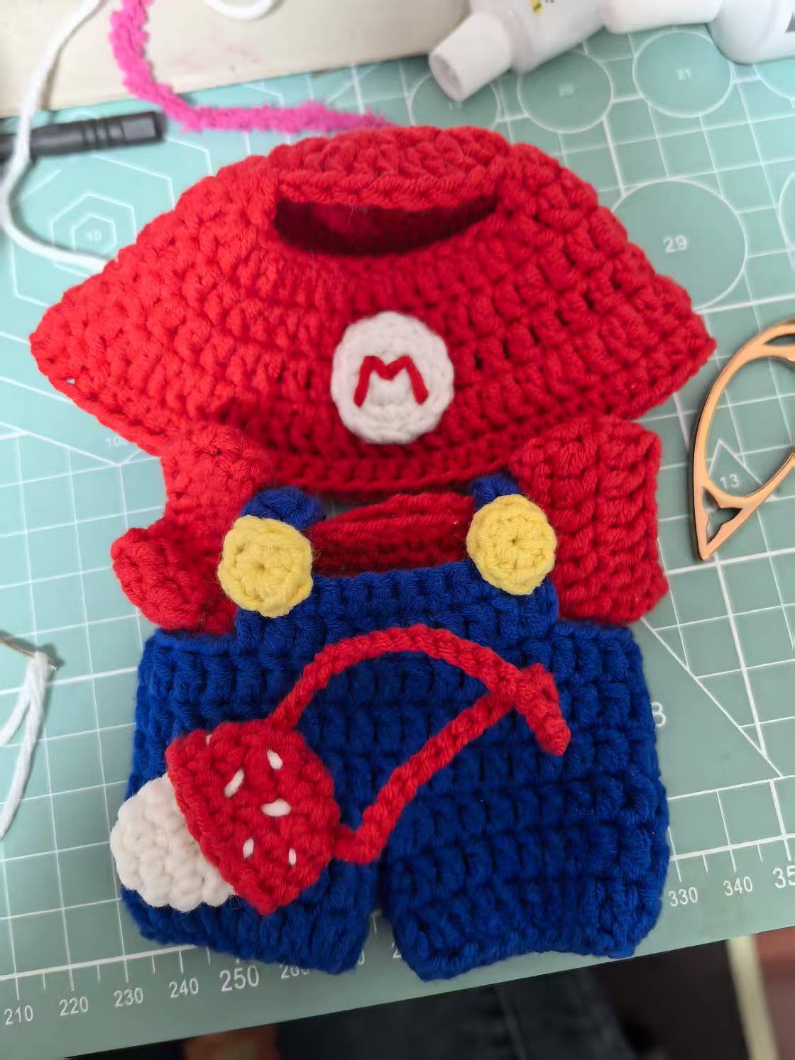 Super Mario Labubu Outfit|handmade crochet Outfit |Perfect Gift | Kids and Teenager Gift| Emotional Support