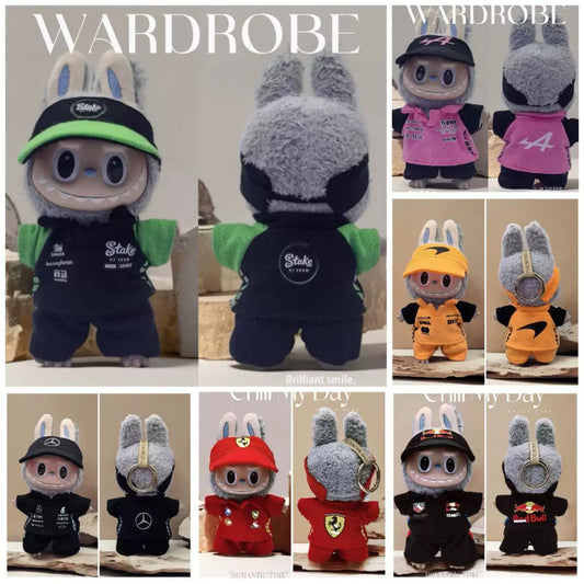 Labubu Formular 1 Car Racer Outfit with Cap| F1 Racer Inspired Outfit |  Birthday Gift| Perfect Gift | Kids and Teenager Gift