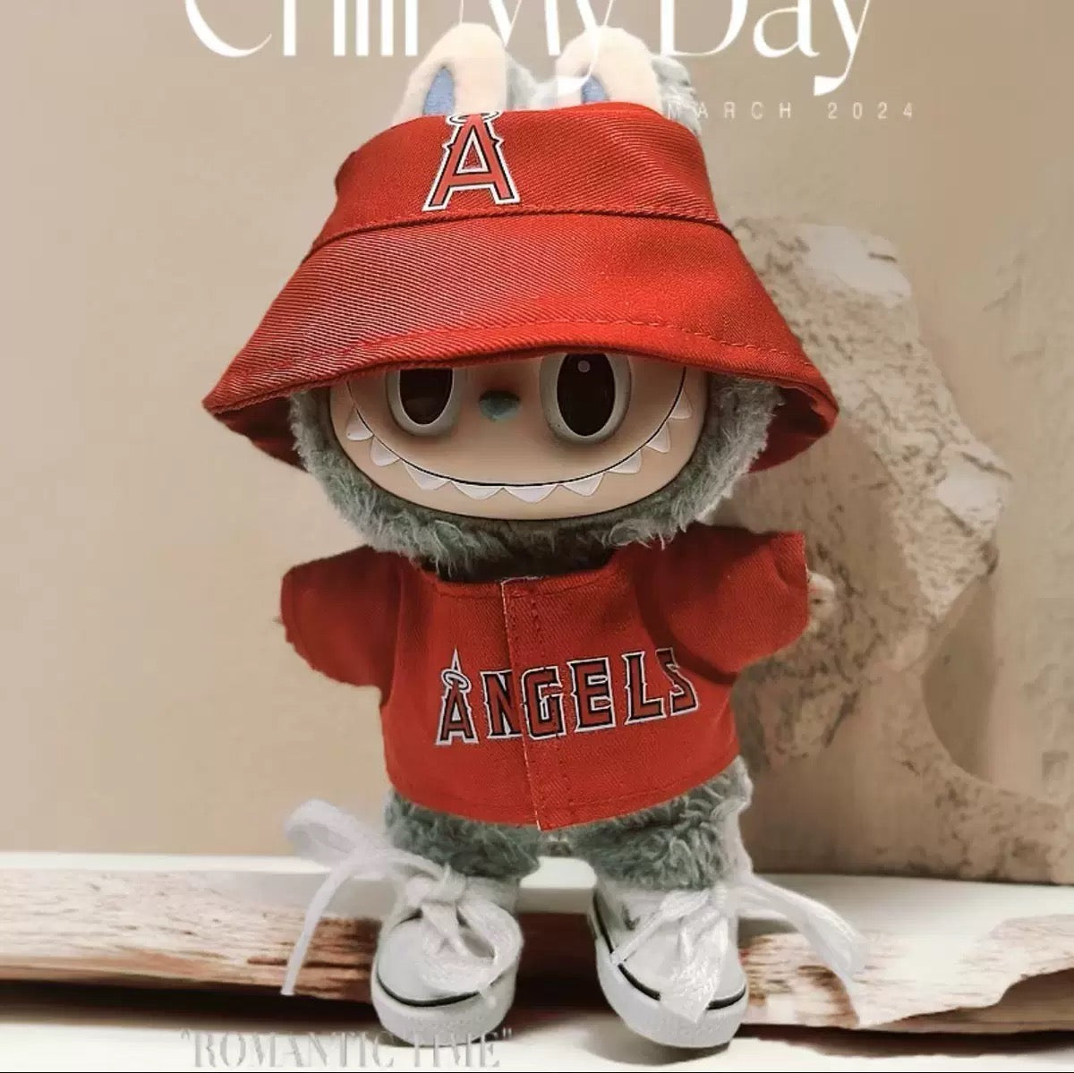 Labubu Los Angelos Angels Jersey and Hat Set| LAA Baseball Outfit |Perfect Gift| Kids and Teenager Gift