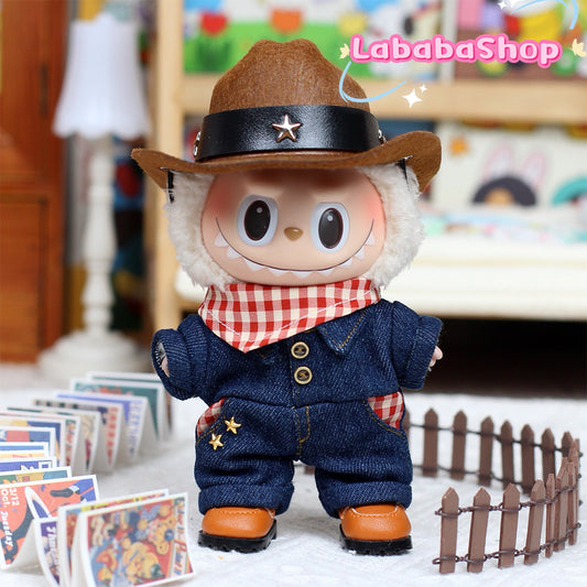 Labubu Cowboy Outfit Outfit | Hat, Clothes, Shoes | Birthday Gift| Perfect Gift| Kids and Teenager Gift