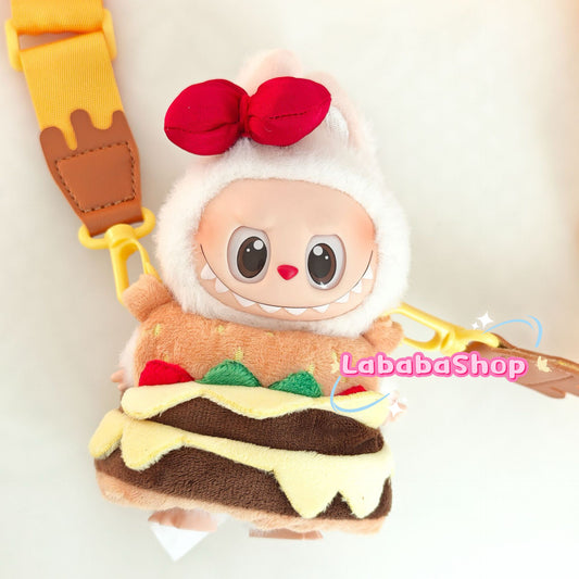🍔 Labubu Hamburger Outfit | Plush Costume with Crossbody Strap | Perfect Birthday Gift | Kids & Teen Gift | Emotional Support Plush Accessory