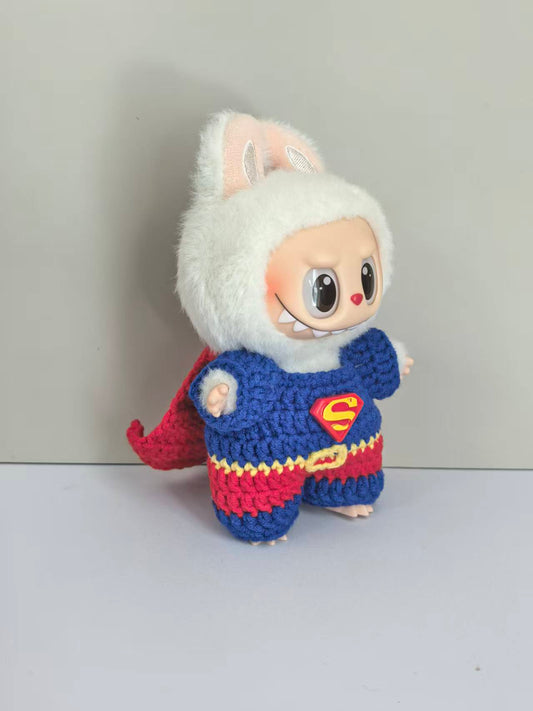 Superman Labubu Outfit|handmade crochet Outfit |Perfect Gift | Kids and Teenager Gift| Emotional Support