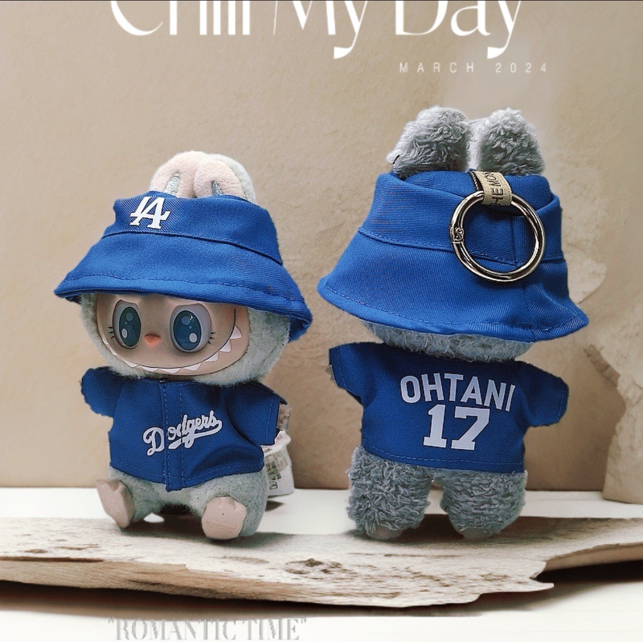 Labubu Dodgers Jersey and Hat Set| Ohtani #17, Freeman#5 LA Baseball Outfit |Perfect Gift| Kids and Teenager Gift