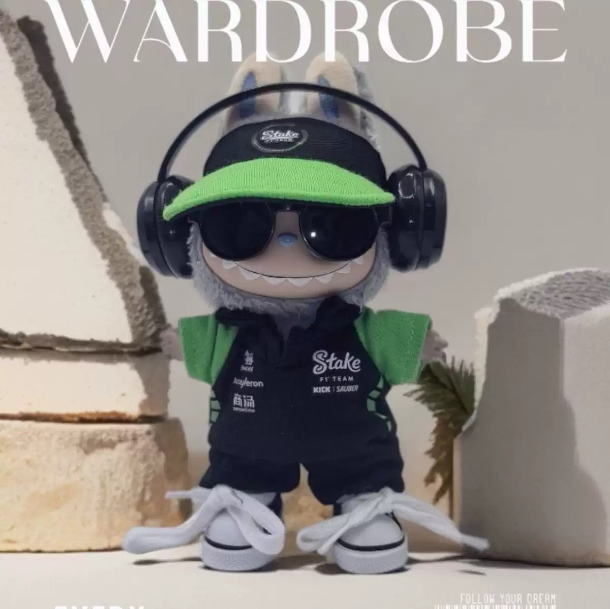 Labubu Formular 1 Car Racer Outfit with Cap| F1 Racer Inspired Outfit |  Birthday Gift| Perfect Gift | Kids and Teenager Gift