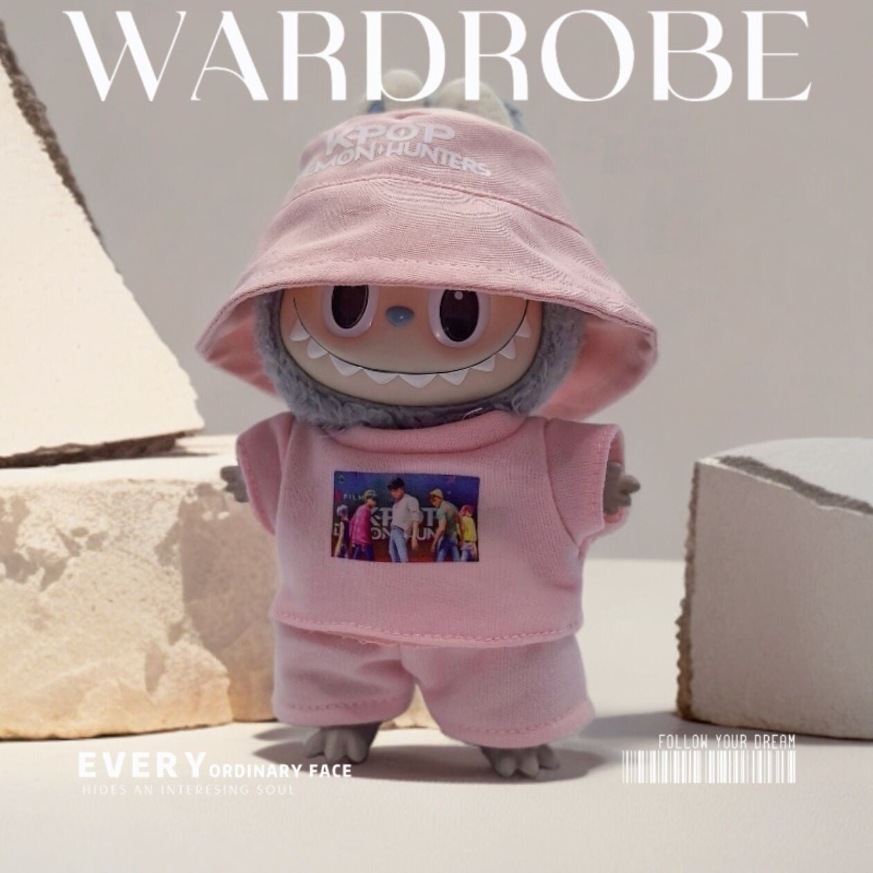 Labubu K Pop Demon Hunter Clothes and Hat Set|Tshirt, Pants, Sneakers, Bucket Hat, Bag| Labubu Outfit |Perfect Gift| Kids and Teenager Gift