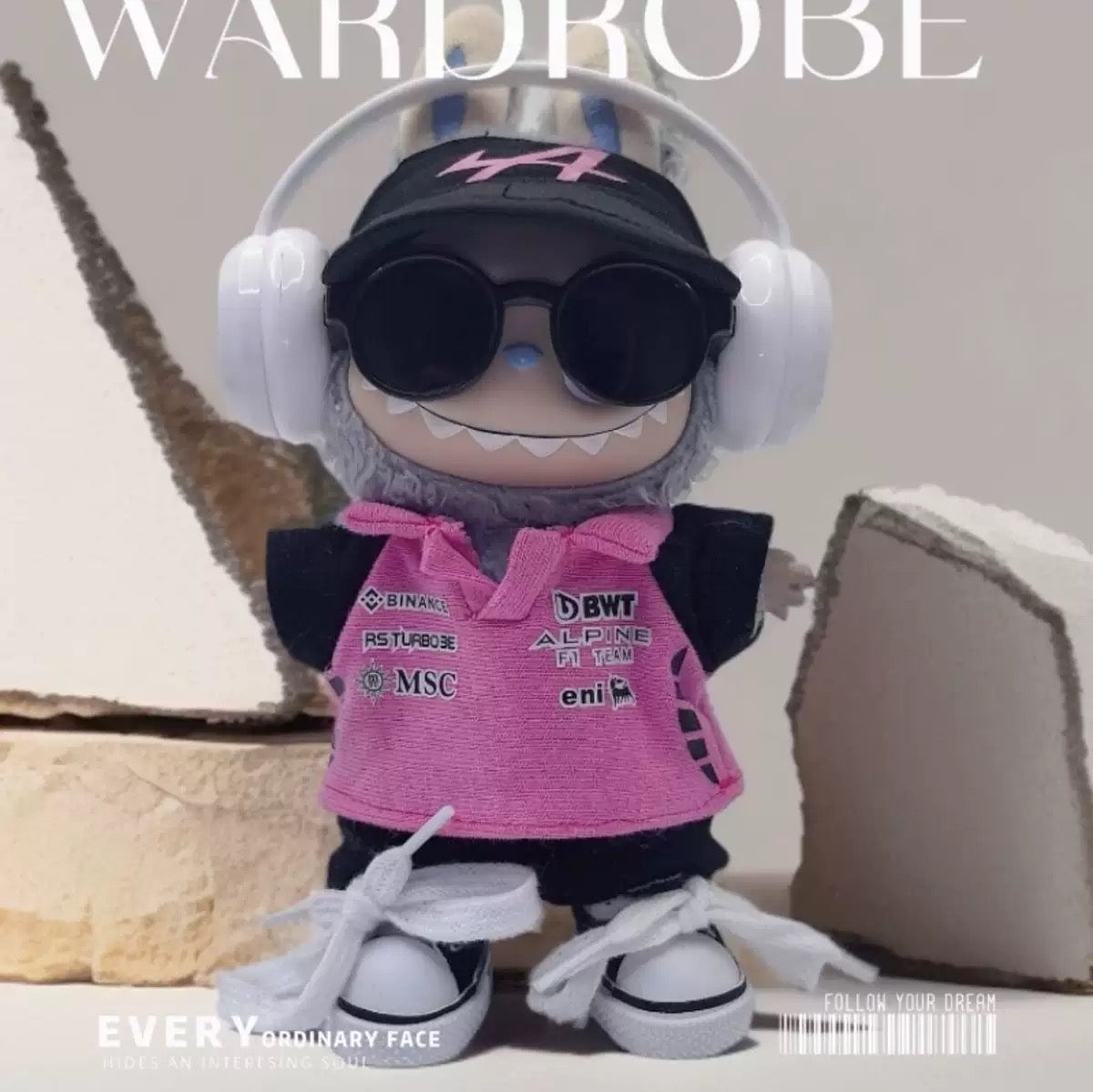 Labubu Formular 1 Car Racer Outfit with Cap| F1 Racer Inspired Outfit |  Birthday Gift| Perfect Gift | Kids and Teenager Gift