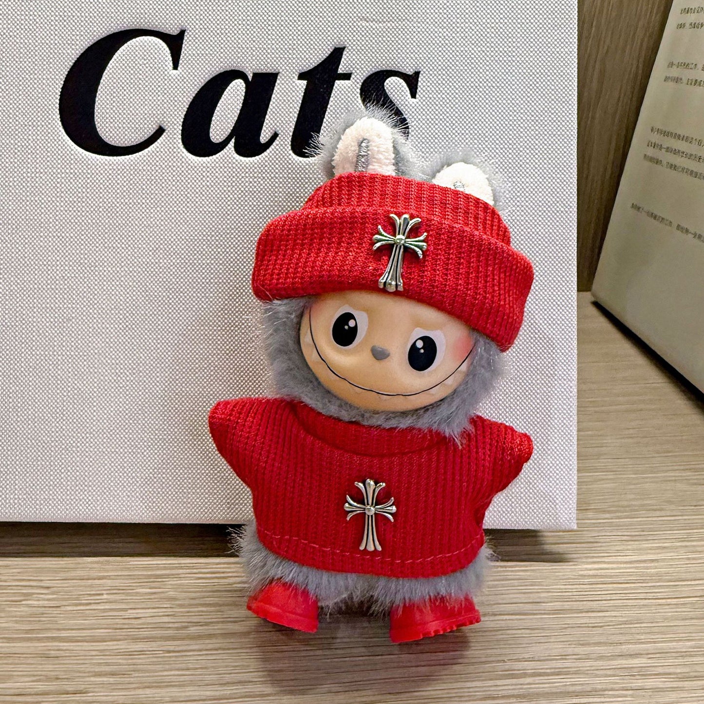 Mini Labubu Chrome Hearts Outfit|Beanie,Sweater,headphone,sneakers|Perfect Gift | Emotional Support Plush Accessory