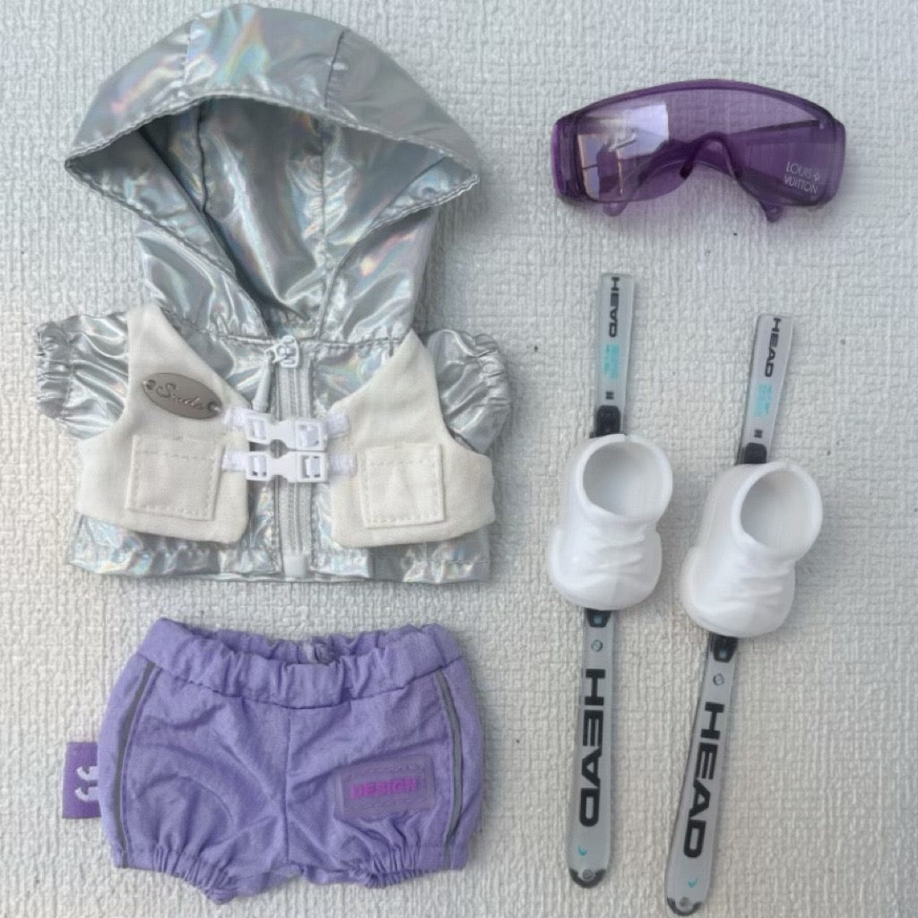 Labubu Skiing Outfit with Skis and googles | Sporty Labubu Inspired | Perfect Gift