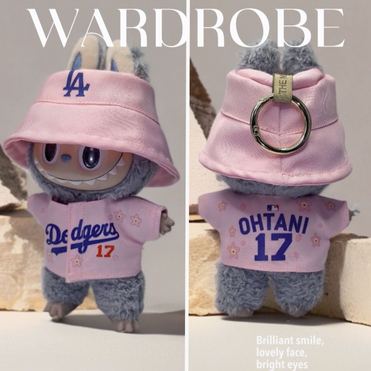 Labubu Dodgers Jersey and Hat Set| Ohtani #17, Freeman#5 LA Baseball Outfit |Perfect Gift| Kids and Teenager Gift