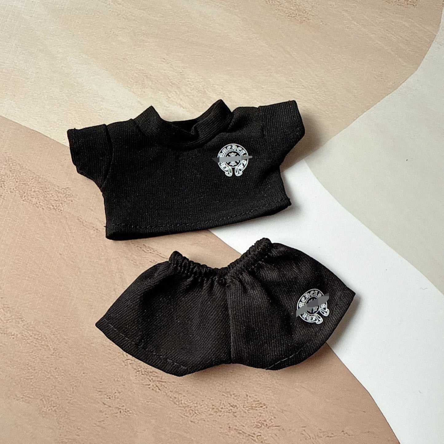 Labubu Chrome Hearts Outfit|bucket Hat,tshirt,pants,necklace,shoes|Perfect Gift | Emotional Support Plush Accessory