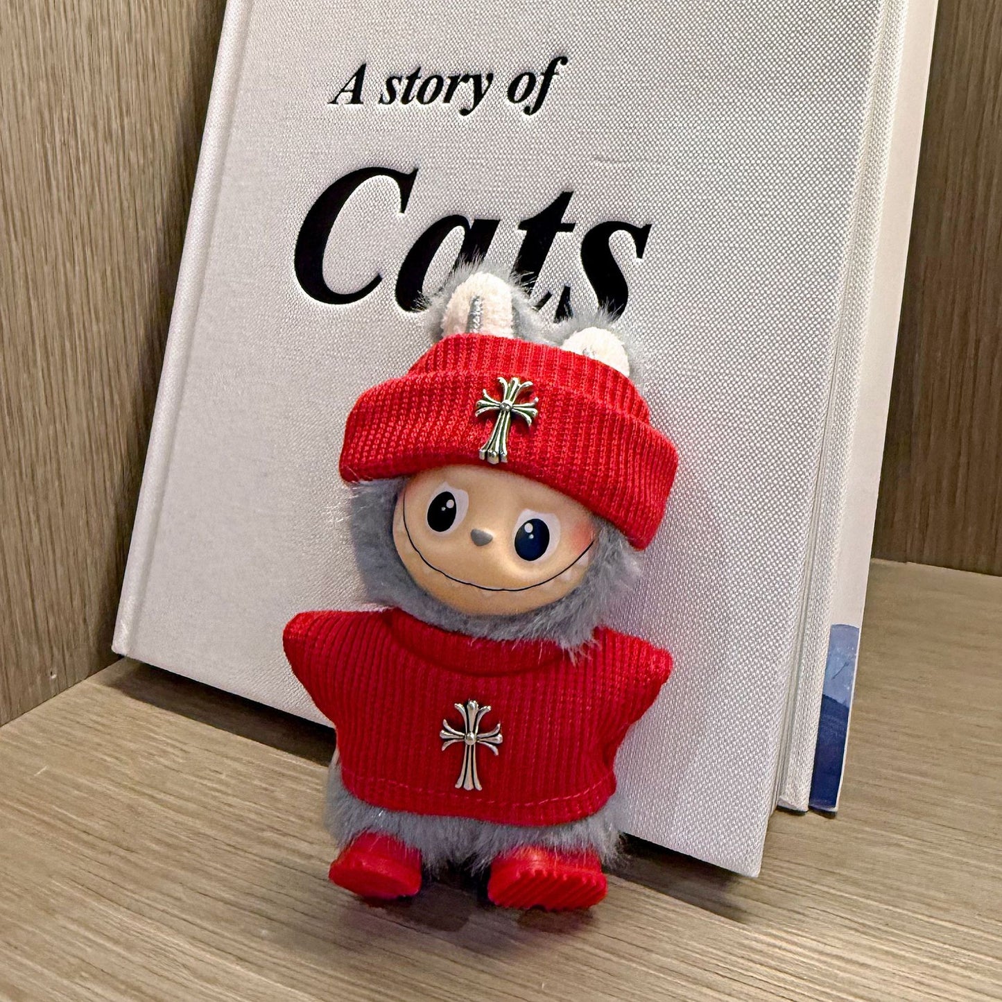 Mini Labubu Chrome Hearts Outfit|Beanie,Sweater,headphone,sneakers|Perfect Gift | Emotional Support Plush Accessory