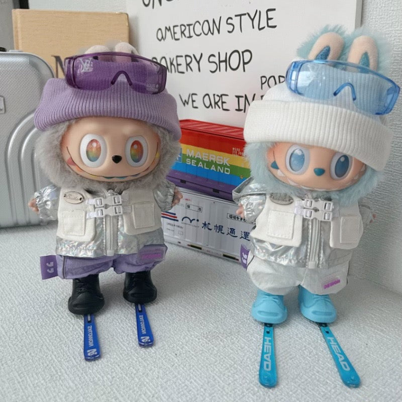 Labubu Skiing Outfit with Skis and googles | Sporty Labubu Inspired | Perfect Gift