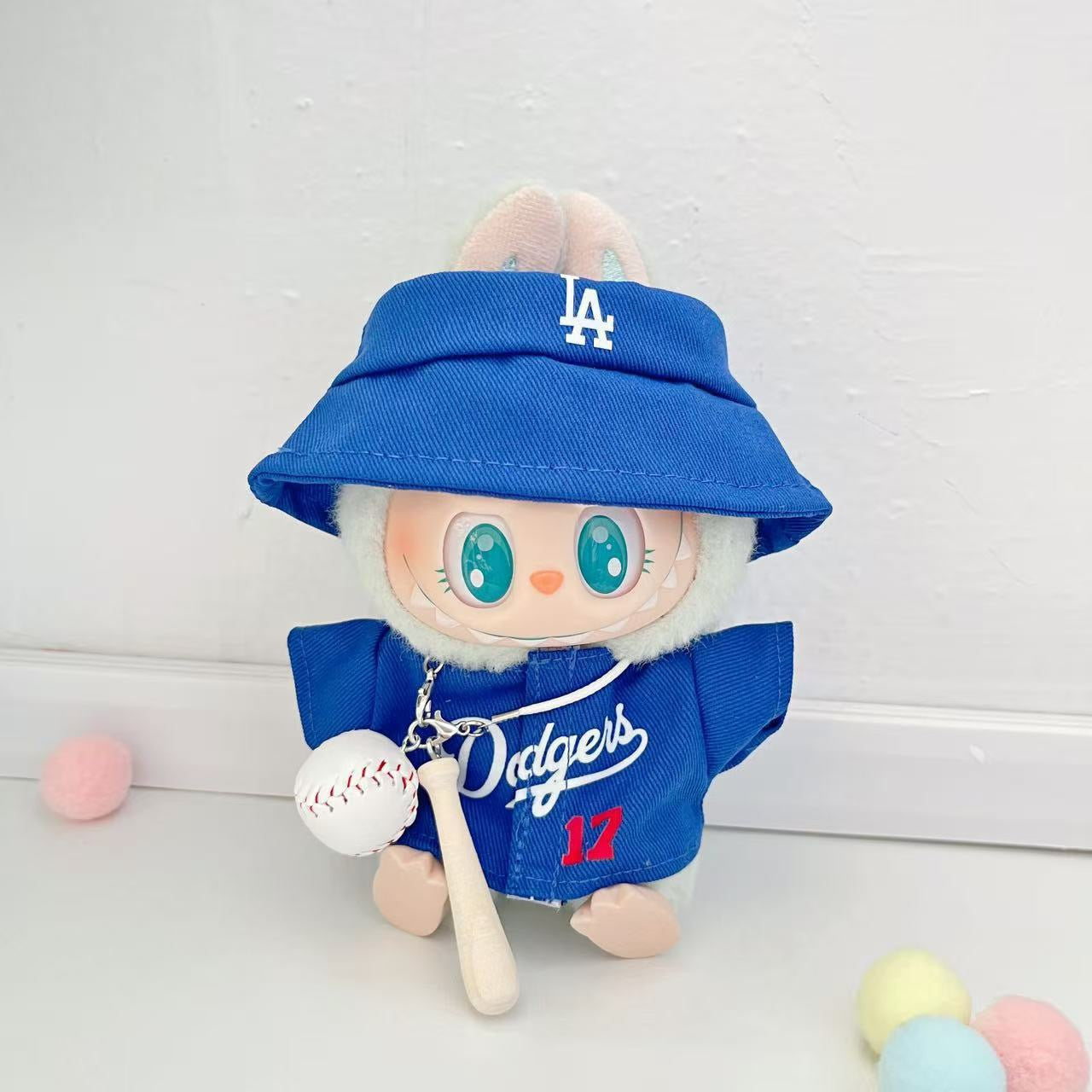 Labubu Bucket Hat + Dodgers Jersey Set| LA Baseball Outfit | #17 Ohtani Jersey|Pink, Blue White| Perfect Gift| Kids and Teenager Gift