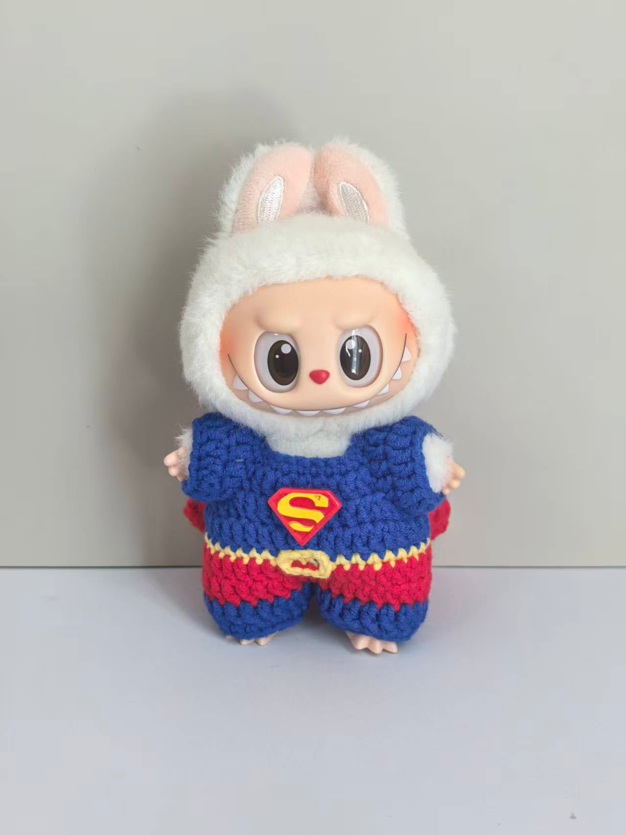 Superman Labubu Outfit|handmade crochet Outfit |Perfect Gift | Kids and Teenager Gift| Emotional Support