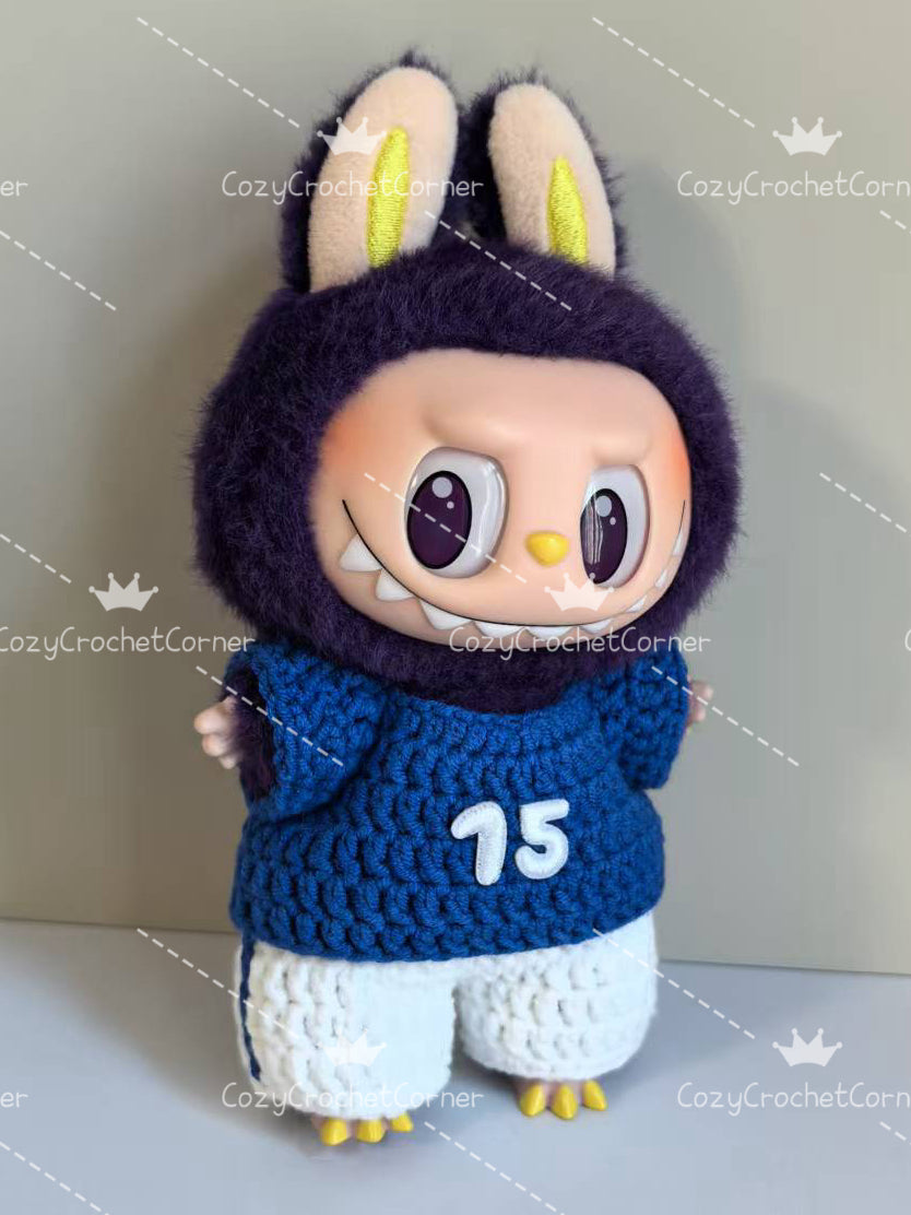 Mew York Giants Labubu Jersey | Handmade Crochet Outfit | Labubu Football | Perfect Gift | Emotional Support Plush Accessory
