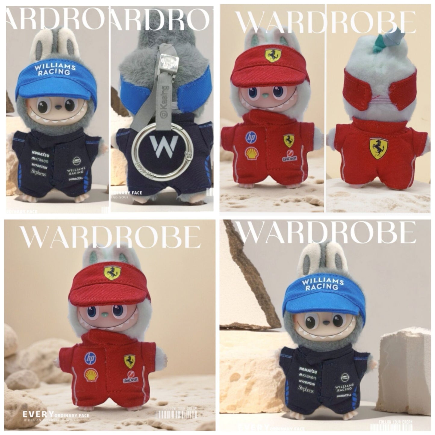 Mini Labubu F1 Outfit| Love for Pin Labubu| Ferrari F1 team| Williams Racing F1 Team| Mercedes Benz| Red Bull| Aston Martin| McLaren| Alpine|HAAS| Perfect Gift
