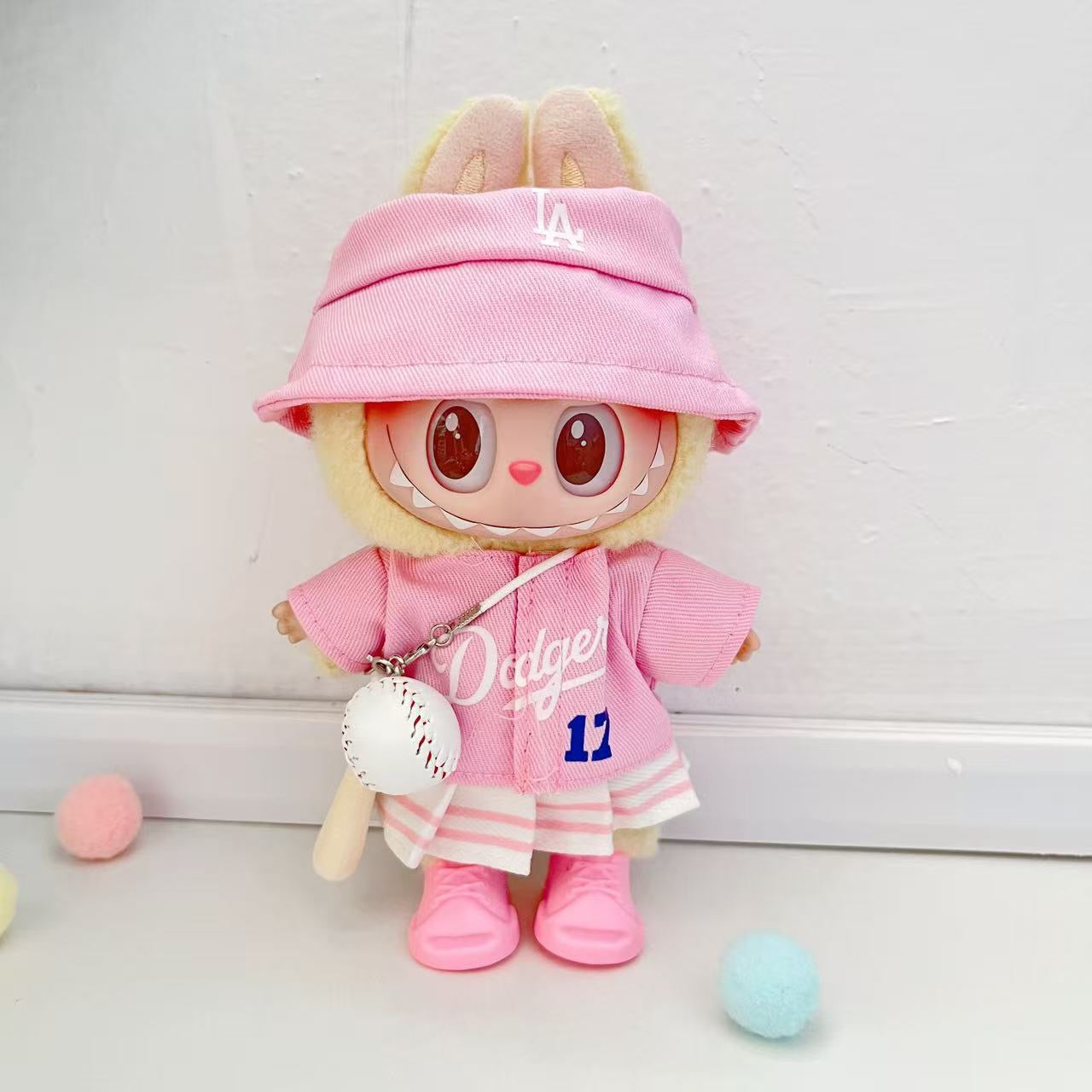 Labubu Bucket Hat + Dodgers Jersey Set| LA Baseball Outfit | #17 Ohtani Jersey|Pink, Blue White| Perfect Gift| Kids and Teenager Gift
