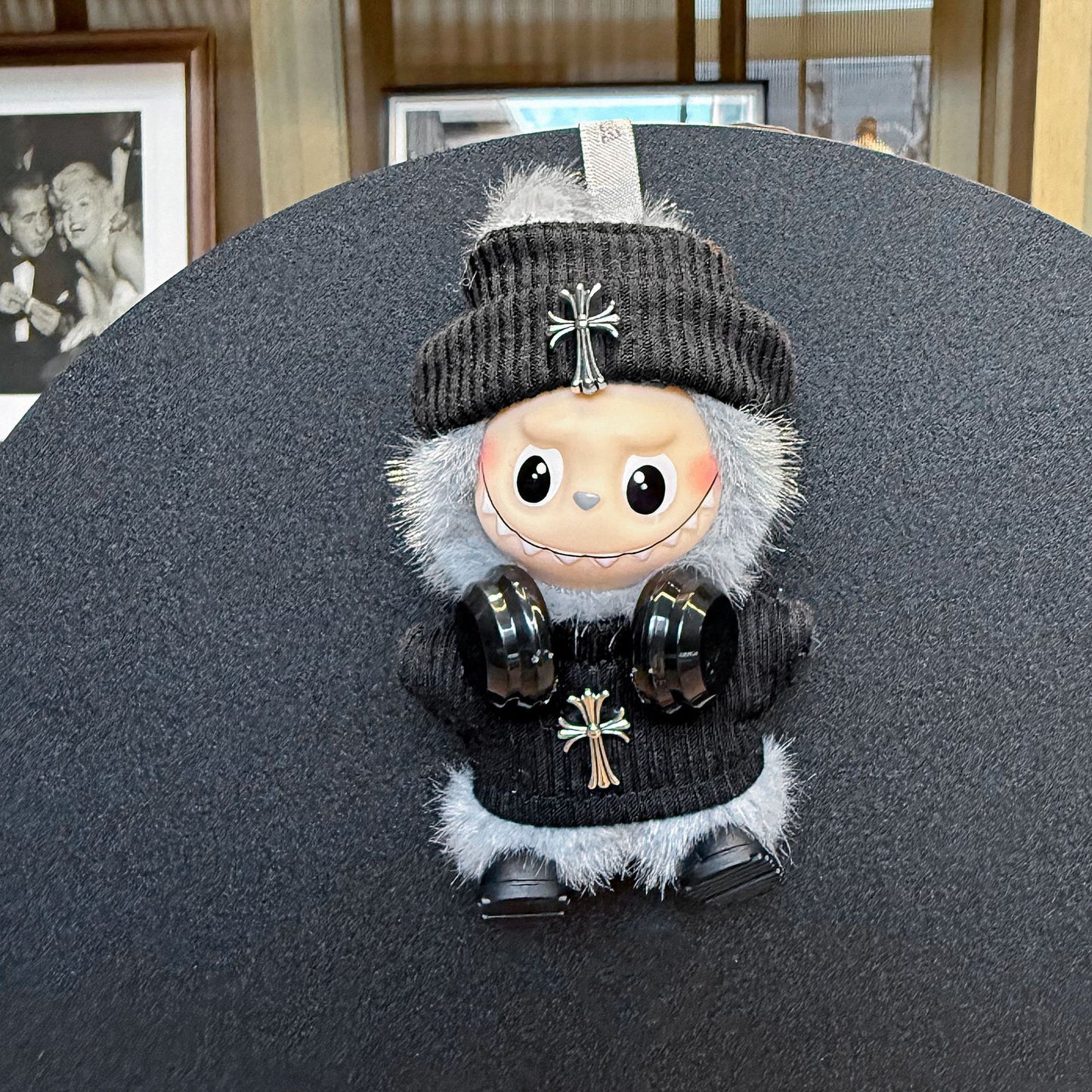 Mini Labubu Chrome Hearts Outfit|Beanie,Sweater,headphone,sneakers|Perfect Gift | Emotional Support Plush Accessory