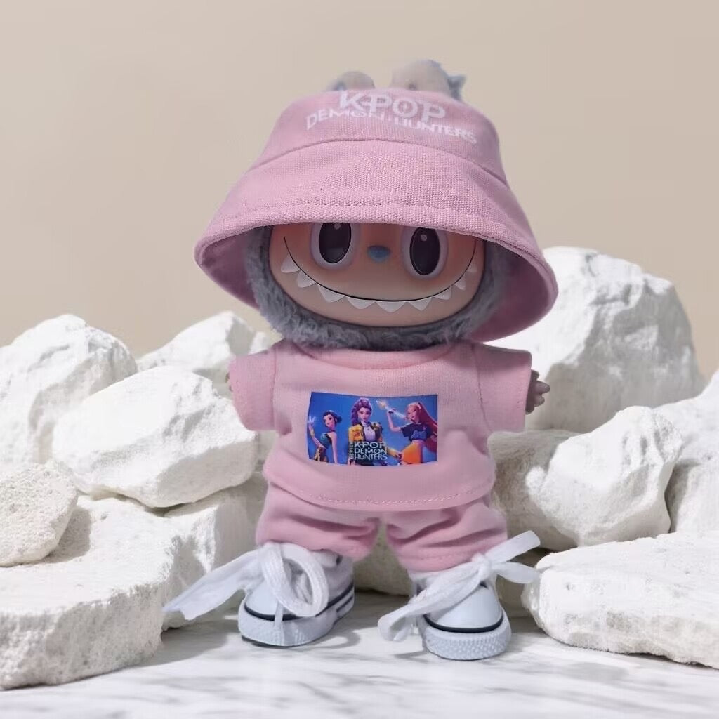 Labubu K Pop Demon Hunter Clothes and Hat Set|Tshirt, Pants, Sneakers, Bucket Hat, Bag| Labubu Outfit |Perfect Gift| Kids and Teenager Gift