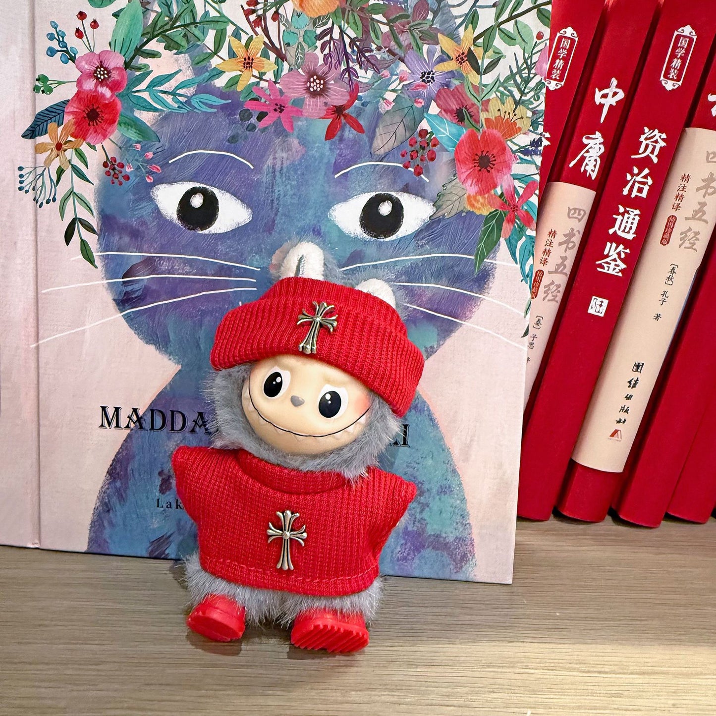 Mini Labubu Chrome Hearts Outfit|Beanie,Sweater,headphone,sneakers|Perfect Gift | Emotional Support Plush Accessory