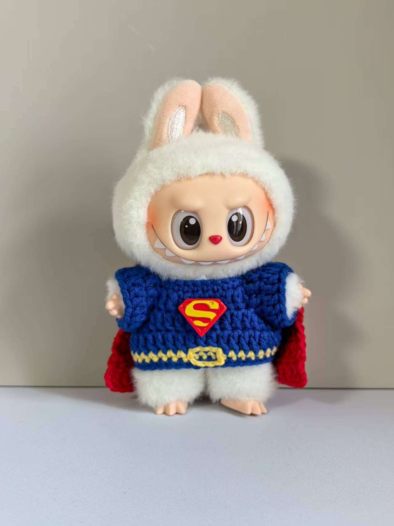 Superman Labubu Outfit|handmade crochet Outfit |Perfect Gift | Kids and Teenager Gift| Emotional Support